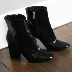 Black Patent Leather Booties